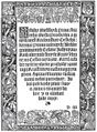 Textura Alexandra Oujezdeckého (Litomyšl 1536). Brikcí z Licka: Práva městská (Litomyšl, Alexandr Oujezdecký 1536). Fol. B4a počátek vlastního textu se ztrácející se sazbou. Text je sevřen mezi dva vegetativní vlysy a šestikusý rám, pořízený dřevořezem bílé linie (Kristův rodokmen v úponcích stylizované vinné révy). Antikvariát Meissner (Praha).
