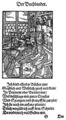 Profese podílející se na výrobě knihy (Frankfurt/M. 1574). Sachs, Hans – Amman, Jost: Eigentliche Beschreibung aller Stände auf Erden (Frankfurt/M., Sigmund Feyerabend 1568). Zleva doprava: fol. F2a (papírník), E4a (ilustrátor), E3a (písmolijec), F3a (knihtiskař), F4a (briefmaler se šablonou), G1a (knihvazač). Královská kanonie premonstrátů na Strahově – Strahovská knihovna (Praha), sign. AE IX 119.