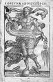 Šest stran z raritní polské losní knížky (Kraków 1665). Baczalski, Severin: Fortuna abo Sczęscie (Kraków, Stanisław Bertutowicz – dědici 1665). Vlevo nahoře titulní strana. Dále fol. A2a s anonymním dřevořezem Štěstěny. Fol. A3a s anonymním dřevořezem Kola Štěstí. Na fol. B1a je téma „bude-li kdo dlouho živ“ symbolizováno dřevořezem Nestora a ptákem ťuhýkem (ga$śiorek). Když padne v kostkách kupříkladu 3 a 5 (viz pravá spodní výseč herního kruhu), pokračuje se dle příkazu „Jdž do granostaja, mia. Kosprza”. Fol. D5b město „Kosprza” leží ve sféře hranostaje napravo. Zde se odkazuje na číslo a verše příslušného proroctví. Fol. G6b počátek proroctví Sibylly ze Samu. Královská kan