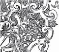 Willenbergova viněta z Tiskárny premonstrátské (Louka/Z. 1603). Scherer, Georg: Postill … uber die sontäglichen Euangelia durch das gantze Jahr (Louka/D., Tiskárna premonstrátská 1603). Čtyři detaily závěrečné dřevořezové viněty na fol. 676b se zaměstnanci loucké Tiskárny (zleva napravo sazeč, tiskař, písmolijec a ilustrátor). Dole celek viněty (kompozice se sv. Václavem a korunovanou orlicí, vyrůstající ze světcovy iniciály W, je pod spodními zavilinami vlevo datována 1599 a vpravo opatřena Willenbergovým monogramem JW). Královská kanonie premonstrátů na Strahově – Strahovská knihovna (Praha), sign. BO I 17.