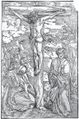 Milichthalerovo vydání Bible (Nürnberg 1540). Bible česká zv. Norimberská (Nürnberg, Leonhard Milichthaler 1540). Ilustrace z fol. VIa Ukřižování (dřevořez Hanse Leonharda Schäufeleina). Antikvariát Meissner (Praha).