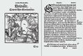 Ilustrace Melantrichova tisku Rvačovského Masopustu (Praha 1580). Rvačovský z Rvačova, Vavřinec Leandr: Masopust. Kníha o uvedení v pravou a Bohu milou pobožnost (Praha, Jiří st. Melantrich z Aventinu 1580). Fol. LXXXVb–LXXXVIa (v levé části anonymní dřevořez čtvrtého Masopustova syna Vožralce). Královská kanonie premonstrátů na Strahově – Strahovská knihovna (Praha), sign. BC VI 87.