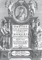 Řecko-latinská edice Homéra u Louise Elzeviera nejml. (Amsterdam 1655–1656). Homéros: Ilias & Odyssea, et in easdem scholia sive interpretatio Didymi (Amsterdam, Louis Elzevier nejml. 1655–1656). Rytá titulní strana s architektonickou bordurou a Homérovým portrétem. Antikvariát Meissner (Praha).