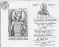 Henricův chalkograf k oslavě Leopolda I. (Praha 1657). Henricus a S. Petro frater: Corona virtutum et laudum s. ducis et martyris Boëmorum inclyti Wenceslai (Praha, s. t. 1657). Fol. 1b-2a vlevo polopostava sv. Václava (pod křídlem orlice značka „FH:“), vpravo svatováclavská koruna nad trnitou růží. Královská kanonie premonstrátů na Strahově – Strahovská knihovna (Praha), sign. CQ VII 2/35.
