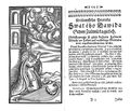 Dvojstrana českého lidového tisku s Girschovým dřevořezem (Praha 1770). Sacrificium divinae laudis, to jest Oběť božské chvály (Praha, Jana Průšová 1770). Pag. 112–113 s Girschovým dřevořezem klečícího krále Davida. Antikvariát Meissner (Praha).