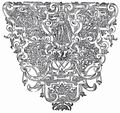 Willenbergova viněta z Tiskárny premonstrátské (Louka/Z. 1603). Scherer, Georg: Postill … uber die sontäglichen Euangelia durch das gantze Jahr (Louka/D., Tiskárna premonstrátská 1603). Čtyři detaily závěrečné dřevořezové viněty na fol. 676b se zaměstnanci loucké Tiskárny (zleva napravo sazeč, tiskař, písmolijec a ilustrátor). Dole celek viněty (kompozice se sv. Václavem a korunovanou orlicí, vyrůstající ze světcovy iniciály W, je pod spodními zavilinami vlevo datována 1599 a vpravo opatřena Willenbergovým monogramem JW). Královská kanonie premonstrátů na Strahově – Strahovská knihovna (Praha), sign. BO I 17.