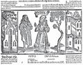 Souvislosti mezi Grüningerovými ilustracemi (Strasbourg 1499–1502) a Pánem rady (Praha 1505). Nahoře zleva Terentius Afer, Publius: Comoediae (Strasbourg, Johann Grüninger 1499). Fol. CVIIa druhého vydání s ilustrací Mistra Grüningerova Terentia. Královská kanonie premonstrátů na Strahově – Strahovská knihovna (Praha), sign. DM III 3/3. Dole zleva Tento traktát jest o mládenci, kterýž jsa v štěstí zpychal a svévolně upadl v neštěstí [Pán rady] (Praha, Tiskař Pražské bible? 1505). Fol. A4b s obrázkem mládence u pana Povolila. Národní knihovna ČR (Praha), sign. Křiž LXXIII D 1 (= Cim D 96, deponát). Nahoře zprava Vergilius, Publius Maro: Opera (Strasbourg, Johann Grüninger 1502). Díl třetí, fol. IXa s hosp