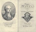 Graficky typizovaná úprava novočeské poezie (Praha 1802). Nahoře Puchmajer, Antonín Jaroslav (ed.): Nové básně … svazek čtvrtý (Praha, Jan Karel Hraba–dědici? 1802). Na titulní straně Berkova klasicistní viněta, frontispis s portrétem Františka hraběte ze Šternberka signovaným „[Josef ] Bergler F[ecit]“. Královská kanonie premonstrátů na Strahově – Strahovská knihovna (Praha), sign. FK II 82. Dole Puchmajer, Antonín Jaroslav (ed.): Nové básně … svazek čtvrtý (Praha, Jan Karel Hraba–dědici? 1802). Obálkové vydání s nově dotištěnou titulní stranou a portrétním frontispisem (namísto portrétu Františka hraběte ze Šternberka zařazena remitendní podobizna Jáchyma hraběte ze Šternberka od Jana B