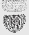 Viněta figurální (Praha 1701). Navštívení a pravdivé vypsání těch míst v Palestině, které sám Kristus … posvětil (Praha, Tiskárna arcibiskupská, fa. Wolfgang Wickhart 1701). Závěrečné fol. B2a s barokní rozměrnou dřevořezovou vinětou (Svatá rodina). Královská kanonie premonstrátů na Strahově – Strahovská knihovna (Praha), sign. BU II 135/1b.