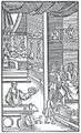 Kniha kuchařská (Praha 1712). Kniha kuchařská, v které se pro pamět lidskou o rozdílných krmích masitých tak také postních … vypisuje (Praha, Kateřina Koniášová 1712). Anonymní dřevořezový ilustrační frontispis s pohledem do kuchyně. Národní knihovna ČR (Praha), sign. 54 E 100.