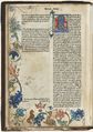 Začátek Mojžíšových knih z Bible české neboli Pražské (Praha 1488). Bible česká zv. Pražská (Praha, Tiskař Pražské bible? 1488). Fol. 6b s dílenskou drolerií a ručně domalovanou zlacenou iniciálou N(A pocžatku). Knihovna Národního muzea (Praha), sign. 25 A 1a (snímek laskavě zapůjčil digitální fotoarchiv pražské Nadace pro dějiny kultury ve střední Evropě).